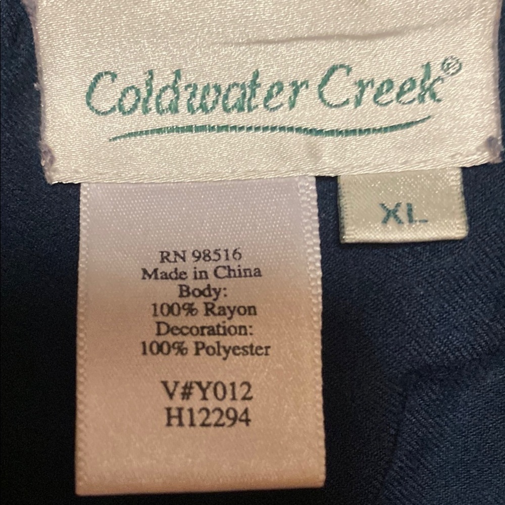 Coldwater Creek Blue XL Knee Length Skirt with Sequins Fall Wedding Guest - Picture 3 of 9